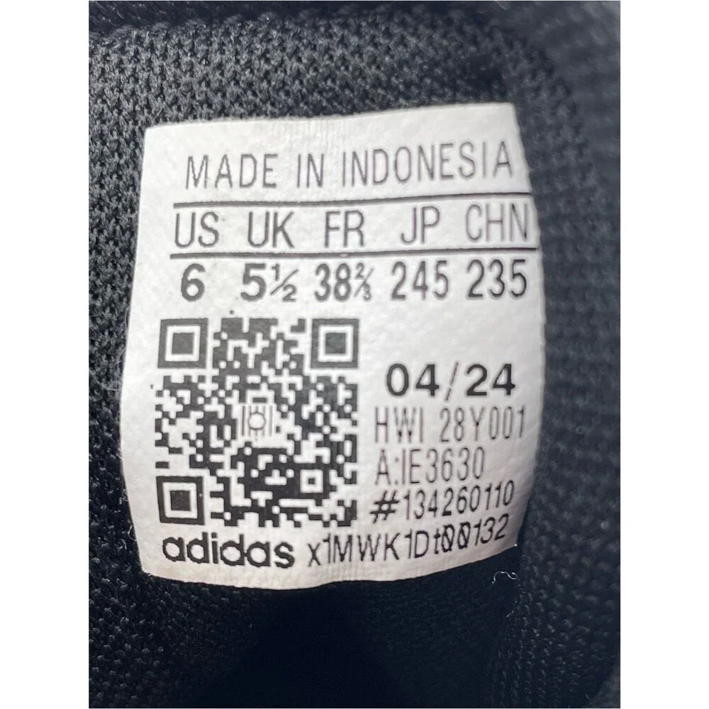 Adidas VL Court 3.0 Big Kids Youth Size 6 Black White Gum Sneakers Shoes